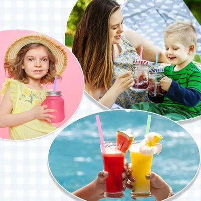 Produktbild von 4 Sets wiederverwendbare Silikonstrohhalme - faltbare Strohhalme - tragbare Strohhalme - bunte Aufbewahrungsbox - Schlüsselanhänger - Reise-Strohhalme - tiefe Reinigungsbürste - Bubble Tea - kalt - warm.