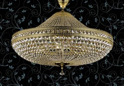 Produktbild von Casa Padrino Luxus Barock Kristall Deckenleuchte Messing Ø 80 cm - Barockstil Deckenlampe