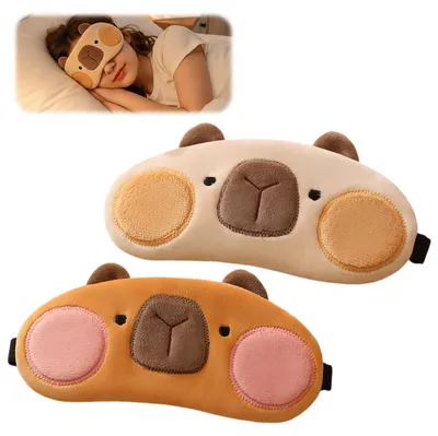 Image de 2 masques de sommeil mignons, protection pour dormir, masques de sommeil occultants, masque occultant ajustable avec élastique, lunettes occultantes, masque de sommeil à motifs de dessins animés