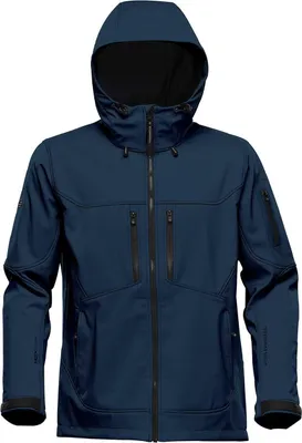 Image de STORMTECH Veste Softshell à capuche pour hommes, Veste de pluie Windbreaker, Taille:XL, Couleur:Noir