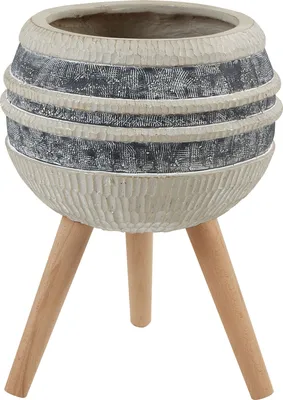 Imagen del producto de Macetas grises claras de 38x38x28 cm, hechas de óxido de magnesio