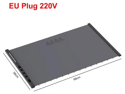 Image de Plaque chauffante électrique pour aliments - Tapis chauffant pour aliments - Chauffage rapide - Pliable - Prise européenne 220 V - Gris