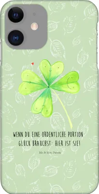 Produktbild von Mr. & Mrs. Panda Iphone 11 Handyhülle Blume Kleeblatt - Blattgrün - Geschenk, Cover, Hülle, Motivation, Umzug, Glück, Glücksbringer, Smartphone, Neuanfang, Blumen