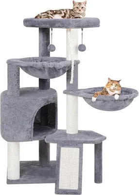 Produktbild von Famanu Kratzmöbel mit Aktivitäten - Kompakt Katzenhaus mit Spielzeugen und gemütlichen Ruheplätzen