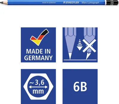 Zdjęcie produktu dla Ołówek sześciokątny STAEDTLER Mars Lumograph 6B