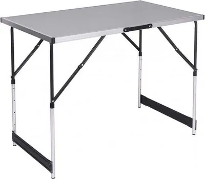 Image de Table de camping pliable, pliable, légère, grise, réglable en hauteur