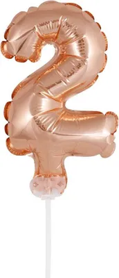 Produktbild von Kuchendeko Mini Folienballon roségold Zahl 2