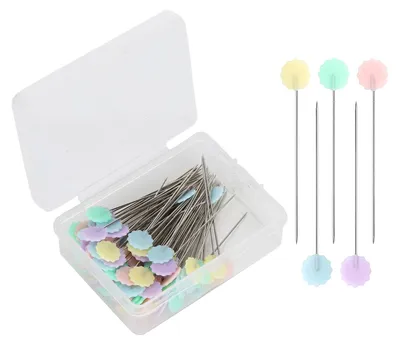 Immagine prodotto di 100 pezzi aghi per cucire con testa a fiore per quilting piatto e diritto per progetti fai da te#2