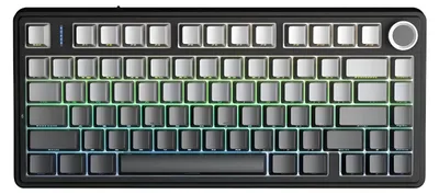 Immagine prodotto di Tastiera da gaming magnetica AULA F75 HE, grigio sfumato, 75%, 8K, risposta rapida, RGB, wireless, hot-swap, layout QWERTY US - Interruttore magnetico Black King