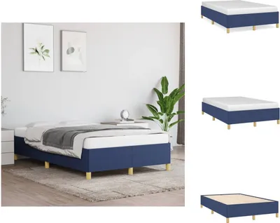 Image de vidaXL Cadre de lit bleu 120x200 cm Tissu - Lits et sommiers