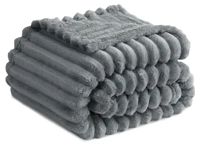 Produktbild von Weiche Decke Lichtgrau - 150x200 cm Fleece Decke für Couch
