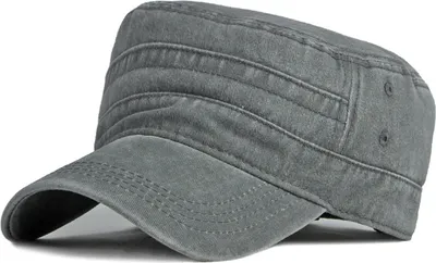 Produktbild von Herren Military Kappe, Army Cap, aus Baumwolle verstellbare Sonnen Kappe für Wandern und Sport,Grau
