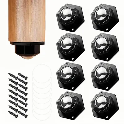 Obrázek produktu pro Mini kolečka na nábytek, plochá, 8 kusů. Malá kolečka na nábytek, nosnost 200 kg