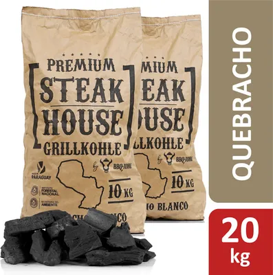 Produktbild von BBQ-Toro Premium Steak House Grillkohle | 20 kg | Quebracho Blanco