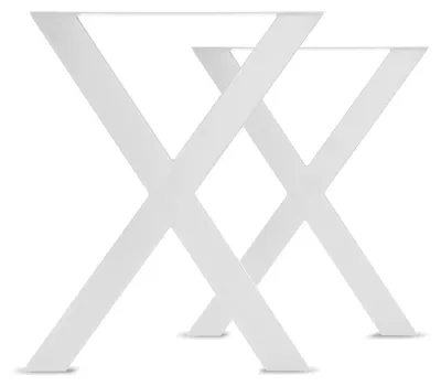 Image de Jeu de 2 pieds de table à manger - X-shaped - blanc
