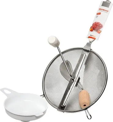 Zdjęcie produktu dla Sito kuchenne i lejek do dżemu, średnica 20 cm, łatwe w czyszczeniu