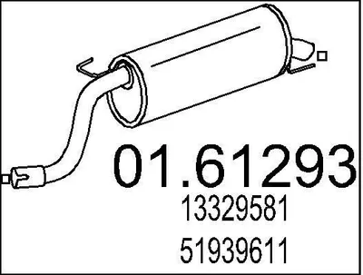 Produktbild von MTS 01.61293 Endschalldämpfer für FIAT 500L (351, 352) Auspuff