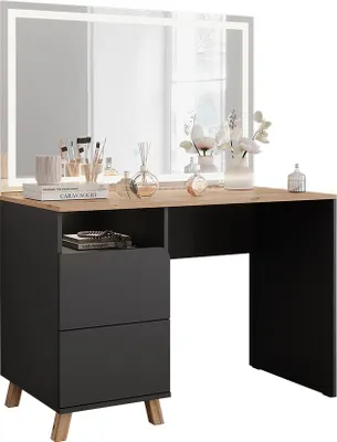 Zdjęcie produktu dla Stół toaletowy Vicco Karen Antracyt/Artisan 110 cm z lusterkiem LED, Model 56539