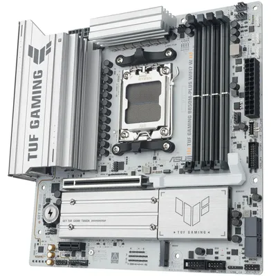 Produktbild von ASUS TUF GAMING B850M-PLUS WIFI7 W, AMD, Sockel AM5, AMD Ryzen 7000 Series, AMD Ryzen 8000 Series, AMD Ryzen 9000 Series, Sockel AM5, DDR5-SDRAM, 256 GB