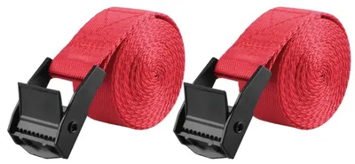 Immagine prodotto di Cinghie di sollevamento, larghezza 25 mm, capacità di carico 200 kg, colore rosso, confezione da 2 pezzi, lunghezza 3 metri