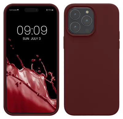 Produktbild von kwmobile Handyhülle für iPhone 14 Pro Max Hülle, für iPhone 14 Pro Max Case - Hülle Silikon - kabelloses Laden - Bordeaux Violett