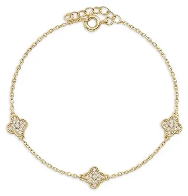 Produktbild von 375 Echtgold Armband Damen Clover dreifach elegant