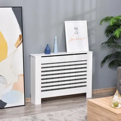 Produktbild von Sweiko Heizkörperverkleidung Heizkörperabdeckung Heizungsverkleidung Heizkörper Radiator Cover Abdeckung MDF Weiß 112 x 19 x 81 cm