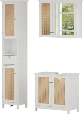 Produktbild von Badmöbel-Set Vicco Rosario Weiß 3 teilig, mit Hochschrank, Model 40457