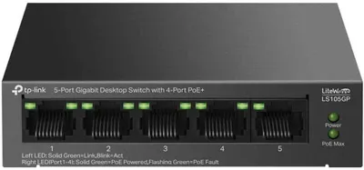 Productafbeelding van TP-Link LiteWave LS105GP, Onbeheerd, Gigabit Ethernet (10/100/1000), Ondersteunt Power over Ethernet (PoE)
