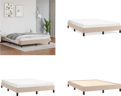 Produktbild von vidaXL Bettgestell Cappuccino Braun 140x200 cm Kunstleder - Bettgestell - Bettgestelle - Bett - Schlafzimmermöbel