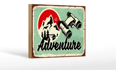 Produktbild von Holzschild Retro 18x12cm Adventure Abenteuer Outdoor