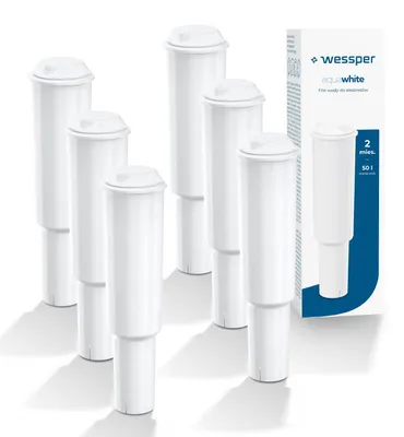Wasserfilter für Kaffeemaschinen, 6 Stück, weiß, Aktivkohle