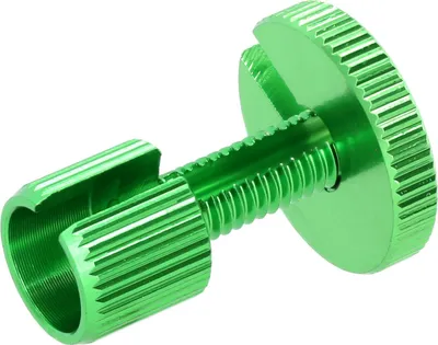 Produktbild von Einstellschraube Grün eloxiert, für Bowdenzug, M6 x 22, geschlitzt - Simson S51, S50, SR50, Schwalbe KR51, SR4
