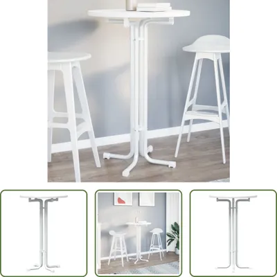 Produktbild von The Living Store Esstisch Weiß Ø70x110 cm Holzwerkstoff und Stahl