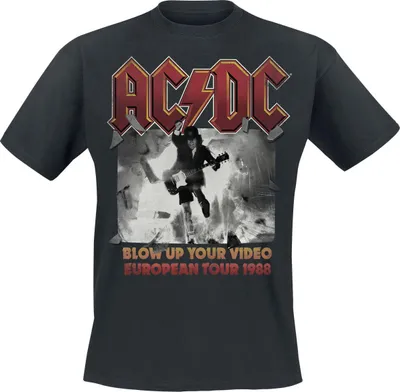 Produktbild von AC/DC T-Shirt Herren European Tour 1988 schwarz Band-Merch, Bands 100% Baumwolle L