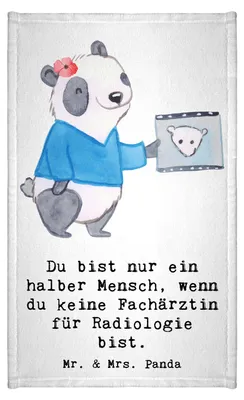 Produktbild von Mr. & Mrs. Panda Handtuch Fachärztin für Radiologie Herz - Weiß - Geschenk, Gäste-WC, Baumwollhandtuch, Gästetuch, badezimmer, Gästehandtuch 30x50