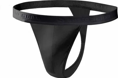 Produktbild von Sesto Senso Herren STRING TIGER Slip Unterwäsche Tanga Thong Unterhose Männer Pants - Schwarz - XL