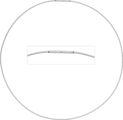 Produktbild von JOBO Halsreif Edelstahl 1,0 mm 45 cm Halskette Kette