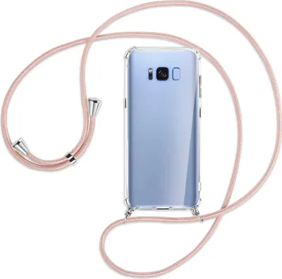 Produktbild von Handykette Backcover-Schutzhülle mit Band (Metall silberfarben) für Samsung Galaxy S8 - roségold
