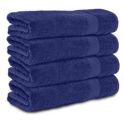 Produktbild von Komfortec 4er Handtücher 50x100 cm Set aus 100% Baumwolle, 470g/m², Frottee, Weich, Navyblau