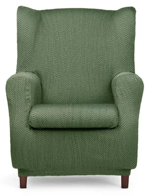Elastischer Bezug für Ohrfauteuil, 1-Sitzer, Grün, 50% Polyester