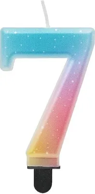 Produktbild von Kerze Zahl 7 pastell