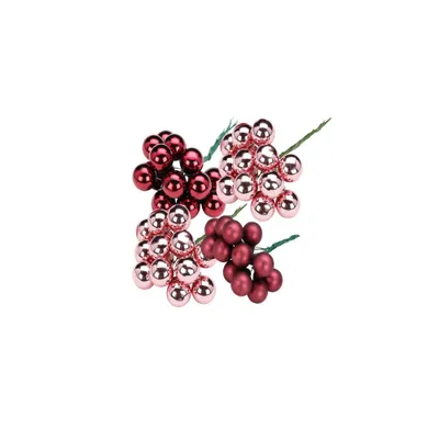 Produktbild von Weihnachtskugeln am Draht 2,5cm Glas 144 Stück - Berry Kiss