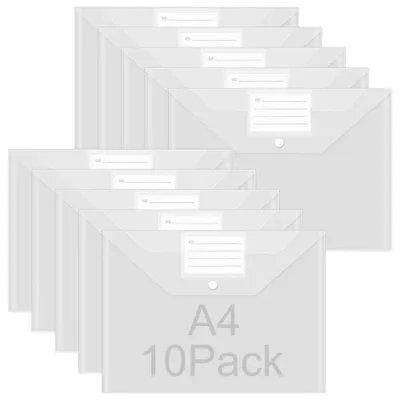 Immagine prodotto di Custodie per documenti A4, impermeabili e trasparenti, confezione da 20 pezzi, ideali per raccoglitori