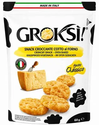 Produktbild von Groksi Classico Käse Snack aus Italien gluten- und laktosefrei 60g