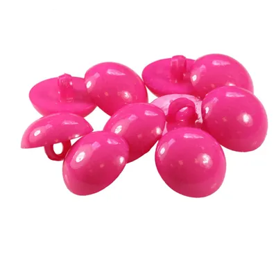 10 x Kinderknopf Ösenknopf 1-Loch, rund, 15 mm, pink