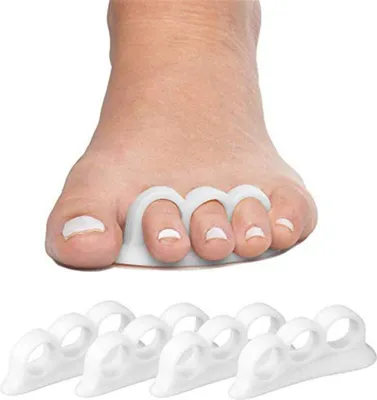 Produktbild von 4x Silikon Gel Zehenspreizer Hallux Valgus Zehenstrecker Premium Vorfußpolster