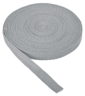 Köperband aus Baumwolle, 10 mm x 9 m, grau, für Näh- und Bastelarbeiten