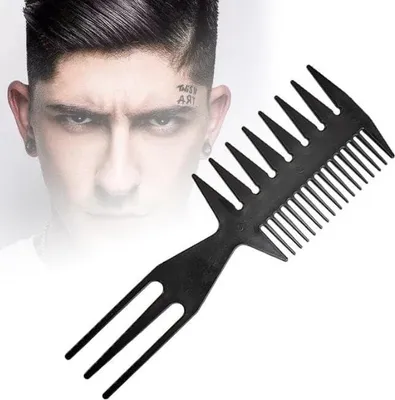 Produktbild von 3-in-1 Professionelle Breite Zahnkam für Männer - Öl Kopf Kam - Kunststoff Kam - Afro Kam - Friseurkamm - Stylingtool