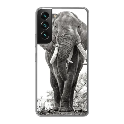 Produktbild von MuchoWow® Handyhülle Schutzhülle Hülle für Samsung Galaxy S22 Elefant - Porträt - Tiere - Schwarz und weiß Silikon Softcase Handy Hülle - Mobiltelefonhülle